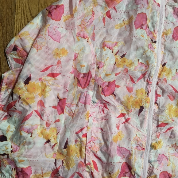 NWT Nanette Lepore Play wind suit zip up rain jacket, women's 2X, floral pink - Picture 3 of 11